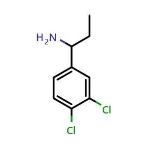 Chemical structure of 1-(3,4-dichlorophenyl)propan-1-amine , CAS 40023-89-0, AChemBlock AD242072