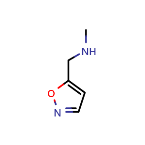 Chemical structure of 1-(Isoxazol-5-yl)-N-methylmethanamine , CAS 401647-20-9, AChemBlock AD242077