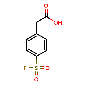 Chemical structure of 2-[4-(fluorosulfonyl)phenyl]acetic acid , CAS 402-57-3, AChemBlock AD242078
