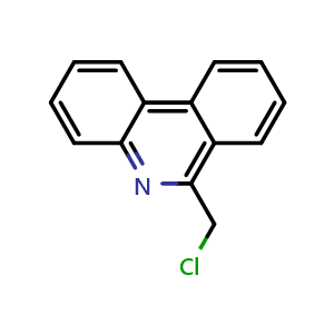 Chemical structure of 6-(chloromethyl)phenanthridine , CAS 40484-36-4, AChemBlock AD242082