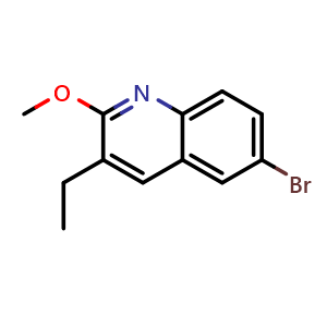 Chemical structure of 6-bromo-3-ethyl-2-methoxyquinoline , CAS 409346-71-0, AChemBlock AD242089