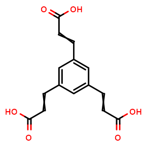 Chemical structure of 3-[3,5-bis(2-carboxyvinyl)phenyl]prop-2-enoic acid , CAS 41009-88-5, AChemBlock AD242091