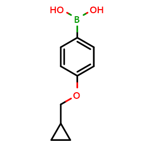 Chemical structure of [4-(cyclopropylmethoxy)phenyl]boronic acid , CAS 411229-67-9, AChemBlock AD242093