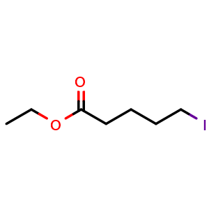 Chemical structure of ethyl 5-iodopentanoate , CAS 41302-32-3, AChemBlock AD242097