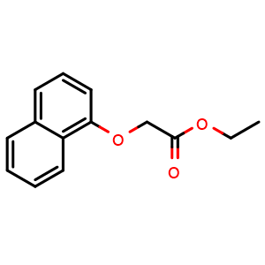 Chemical structure of Ethyl 2-(naphthalen-1-yloxy)acetate , CAS 41643-81-6, AChemBlock AD242102