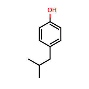 Chemical structure of 4-(2-methylpropyl)phenol , CAS 4167-74-2, AChemBlock AD242103