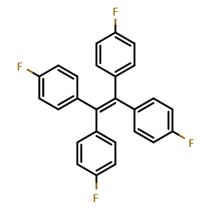 Chemical structure of 1-Fluoro-4-[1,2,2-tris(4-fluorophenyl)ethenyl]benzene , CAS 435-08-5, AChemBlock AD242134