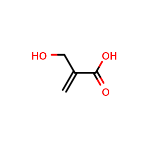 Chemical structure of 2-(hydroxymethyl)prop-2-enoic acid , CAS 4370-80-3, AChemBlock AD242138