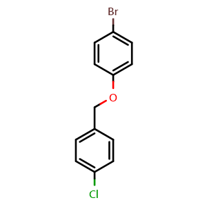 Chemical structure of 1-[(4-bromophenoxy)methyl]-4-chlorobenzene , CAS 446849-20-3, AChemBlock AD242157