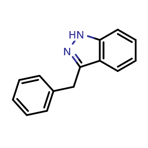 Chemical structure of 3-Benzyl-1H-indazole , CAS 4498-74-2, AChemBlock AD242162