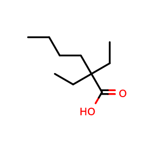 Chemical structure of 2,2-Diethylhexanoic acid , CAS 4528-37-4, AChemBlock AD242167
