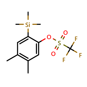 Chemical structure of 4,5-Dimethyl-2-(trimethylsilyl)phenyl trifluoromethanesulfonate , CAS 458566-99-9, AChemBlock AD242174