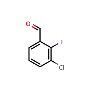 Chemical structure of 3-Chloro-2-iodobenzaldehyde , CAS 469912-65-0, AChemBlock AD242181