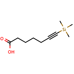 Chemical structure of 7-(Trimethylsilyl)hept-6-ynoic acid , CAS 473542-74-4, AChemBlock AD242185