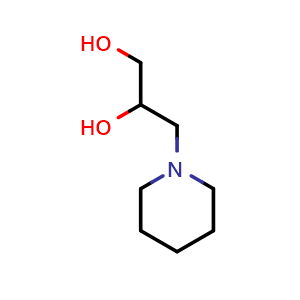 Chemical structure of 3-(Piperidin-1-yl)propane-1,2-diol , CAS 4847-93-2, AChemBlock AD242197