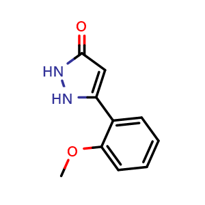 Chemical structure of 5-(2-methoxyphenyl)-2,3-dihydro-1H-pyrazol-3-one , CAS 485317-15-5, AChemBlock AD242198