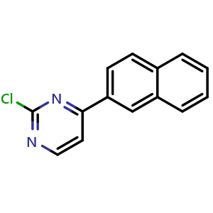 Chemical structure of 2-chloro-4-(naphthalen-2-yl)pyrimidine , CAS 488816-96-2, AChemBlock AD242201