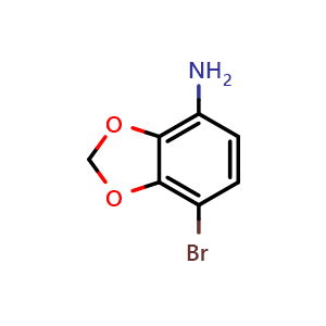 Chemical structure of 7-bromo-1,3-benzodioxol-4-amine , CAS 492443-67-1, AChemBlock AD242203