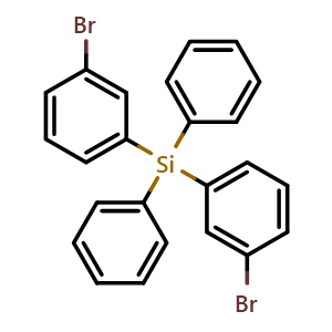 Chemical structure of Bis(3-bromophenyl)diphenylsilane , CAS 500886-98-6, AChemBlock AD242215
