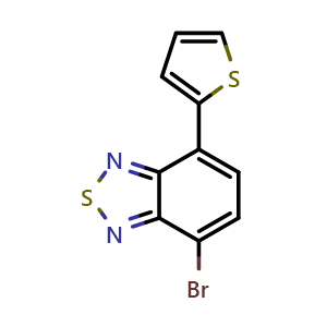 Chemical structure of 4-bromo-7-(thiophen-2-yl)-2,1,3-benzothiadiazole , CAS 501434-74-8, AChemBlock AD242217