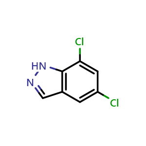 Chemical structure of 5,7-dichloro-1H-indazole , CAS 50477-27-5, AChemBlock AD242232