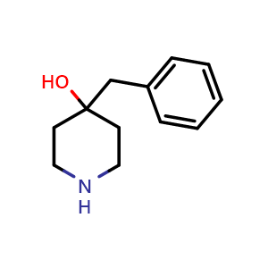 Chemical structure of 4-benzylpiperidin-4-ol , CAS 51135-96-7, AChemBlock AD242243