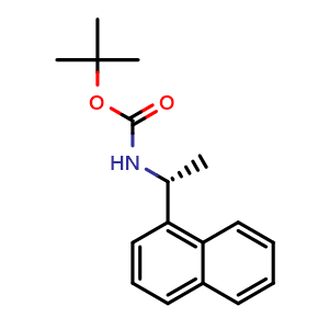 Chemical structure of tert-Butyl N-[(1R)-1-(1-naphthyl)ethyl]carbamate , CAS 518335-32-5, AChemBlock AD242264
