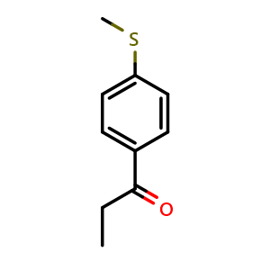 Chemical structure of 1-(4-methylsulfanylphenyl)propan-1-one , CAS 52129-99-4, AChemBlock AD242275
