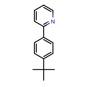 Chemical structure of 2-(4-tert-butylphenyl)pyridine , CAS 524713-66-4, AChemBlock AD242281