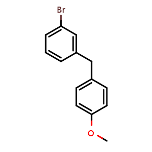 Chemical structure of 1-Bromo-3-(4-methoxybenzyl)benzene , CAS 53039-49-9, AChemBlock AD242297