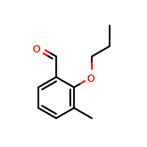 Chemical structure of 3-Methyl-2-propoxybenzaldehyde , CAS 532965-65-4, AChemBlock AD242306