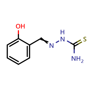 Chemical structure of 2-[(2-Hydroxyphenyl)methylene]hydrazinecarbothioamide , CAS 5351-90-6, AChemBlock AD242314