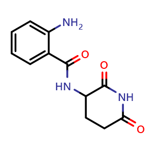 Chemical structure of 2-Amino-N-(2,6-dioxopiperidin-3-yl)benzamide , CAS 537696-00-7, AChemBlock AD242322