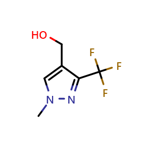 Chemical structure of [1-methyl-3-(trifluoromethyl)-1h-pyrazol-4-yl]methanol , CAS 540468-96-0, AChemBlock AD242331
