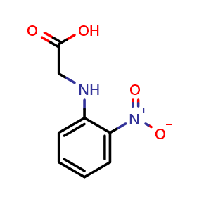 Chemical structure of 2-[(2-nitrophenyl)amino]acetic acid , CAS 5427-99-6, AChemBlock AD242340