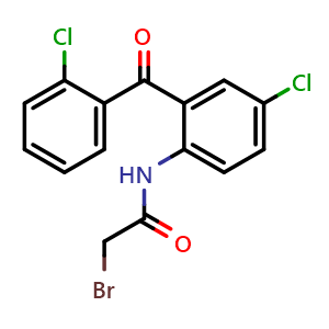 Chemical structure of 2-Bromo-N-[4-chloro-2-(2-chlorobenzoyl)phenyl]acetamide , CAS 5504-92-7, AChemBlock AD242355