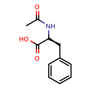 Chemical structure of 2-Acetamido-3-phenylprop-2-enoic acid , CAS 55065-02-6, AChemBlock AD242356