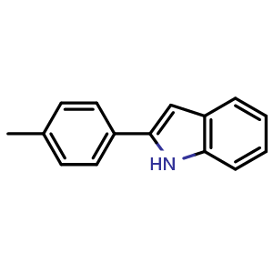 Chemical structure of 2-(4-methylphenyl)-1H-indole , CAS 55577-25-8, AChemBlock AD242364