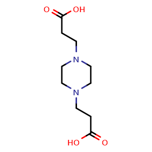 Chemical structure of 3-[4-(2-Carboxyethyl)piperazin-1-yl]propanoic acid , CAS 5649-49-0, AChemBlock AD242390