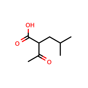 Chemical structure of 2-Acetyl-4-methylpentanoic acid , CAS 5699-53-6, AChemBlock AD242402