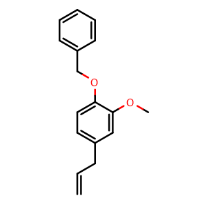 Chemical structure of 1-(benzyloxy)-2-methoxy-4-(prop-2-en-1-yl)benzene , CAS 57371-42-3, AChemBlock AD242411