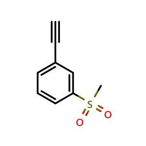 Chemical structure of 1-Ethynyl-3-methanesulfonylbenzene , CAS 573982-84-0, AChemBlock AD242412