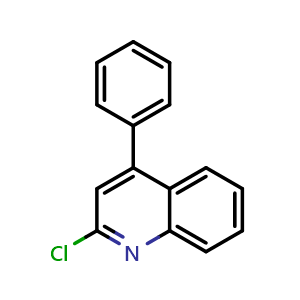 Chemical structure of 2-chloro-4-phenylquinoline , CAS 5855-56-1, AChemBlock AD242436