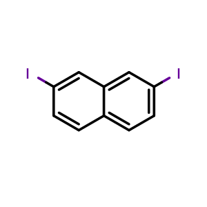 Chemical structure of 2,7-diiodonaphthalene , CAS 58556-77-7, AChemBlock AD242437