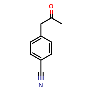 Chemical structure of 4-(2-Oxopropyl)benzonitrile , CAS 58949-75-0, AChemBlock AD242449