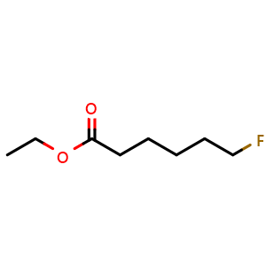 Chemical structure of ethyl 6-fluorohexanoate , CAS 589-79-7, AChemBlock AD242451