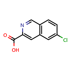 Chemical structure of 6-Chloroisoquinoline-3-carboxylic acid , CAS 590369-88-3, AChemBlock AD242453