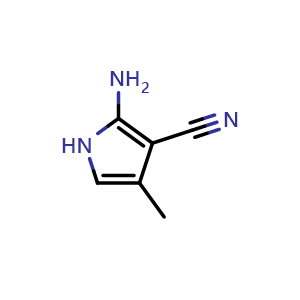 Chemical structure of 2-amino-4-methyl-1H-pyrrole-3-carbonitrile , CAS 59146-60-0, AChemBlock AD242457