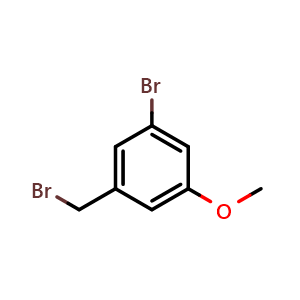 Chemical structure of 1-Bromo-3-(bromomethyl)-5-methoxybenzene , CAS 59297-29-9, AChemBlock AD242462