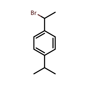 Chemical structure of 1-(1-Bromoethyl)-4-(propan-2-yl)benzene , CAS 59770-99-9, AChemBlock AD242473
